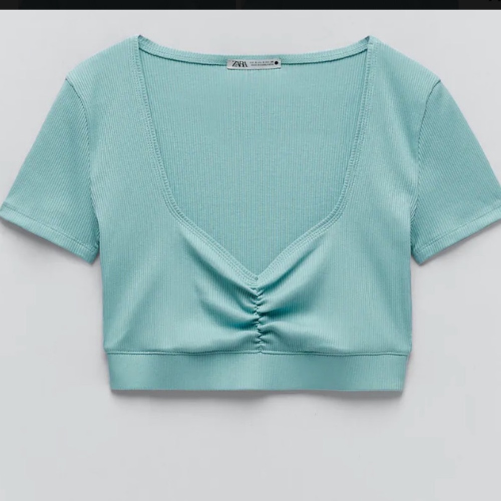 Zara Gathered Crop Top